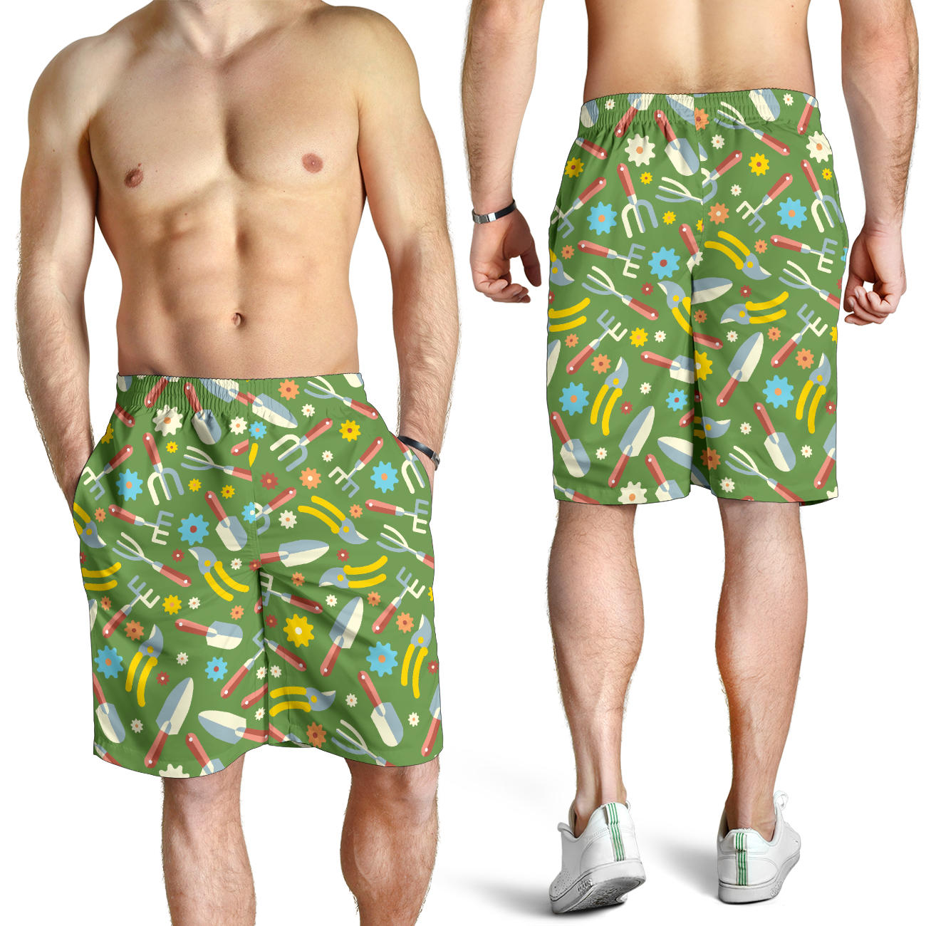 Gardening Pattern Print Design G06 Mens Shorts