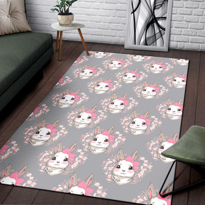 Rabbit Pattern Print Design RB07 Area Rugs