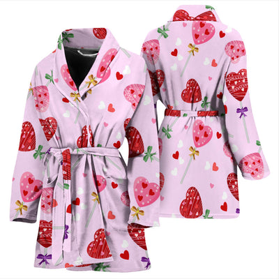 Lollipop Pattern Print Design LL07 Women Bathrobe