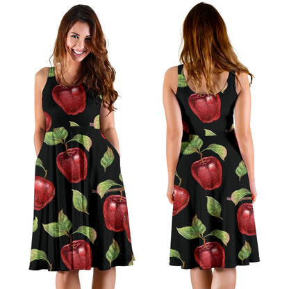 Apple Pattern Print Design AP011 Midi Dress