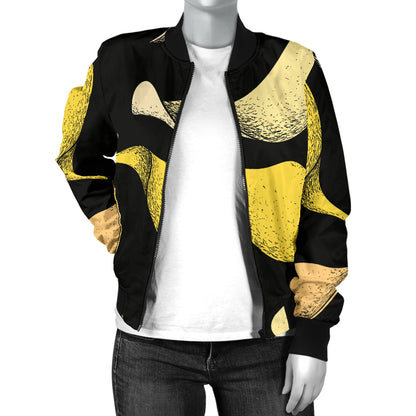 Potato Pattern Print Design A02 Women's Bomber Jacket
