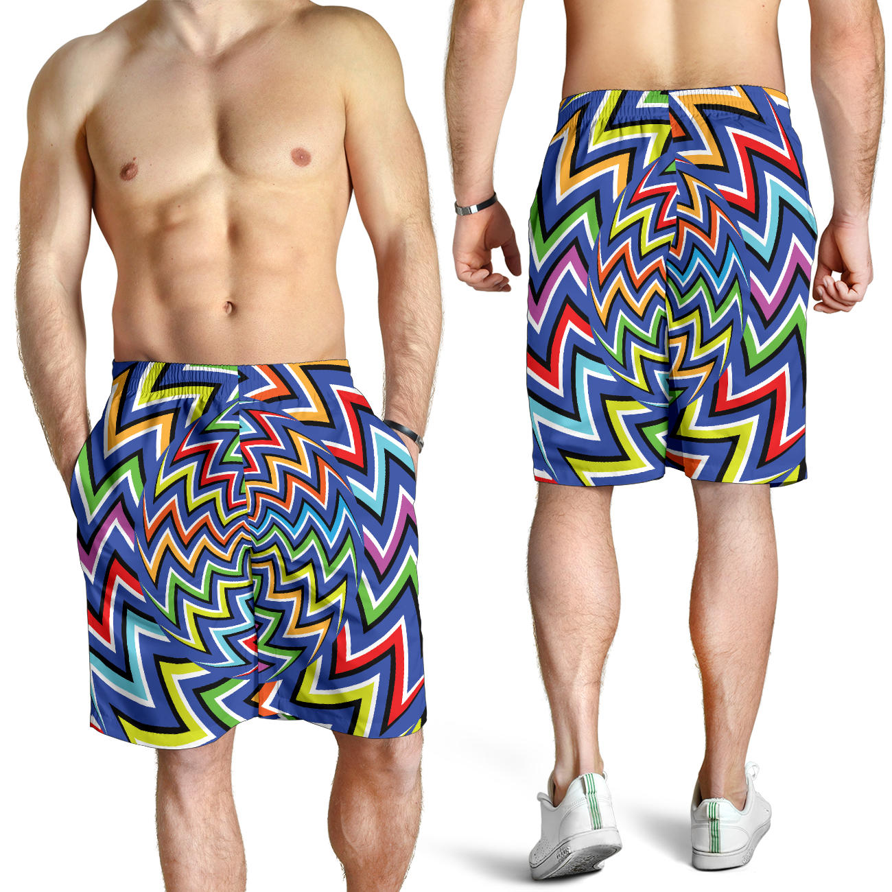 Optical illusion Pattern Print Design A02 Mens Shorts