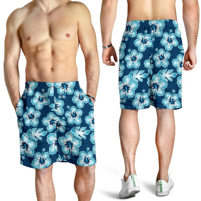 Blue Hibiscus Pattern Print Design HB011 Mens Shorts