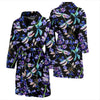 Lavender Dragonfly Pattern Print Design LV03 Men Bathrobe