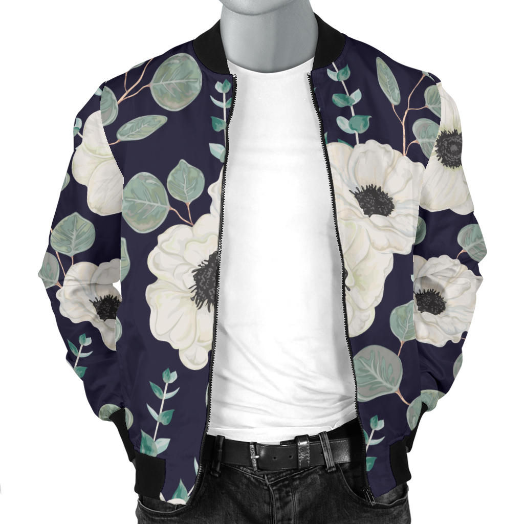 Anemone Pattern Print Design AM01 Men Bomber Jacket