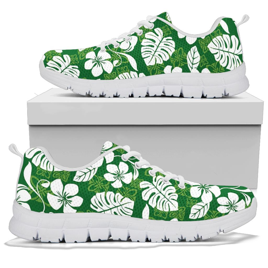Hawaiian Themed Pattern Print Design H016 Sneakers White Bottom Shoes