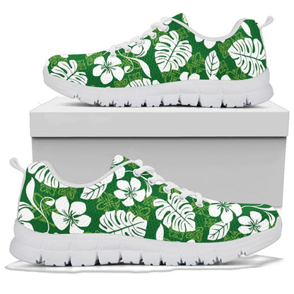 Hawaiian Themed Pattern Print Design H016 Sneakers White Bottom Shoes