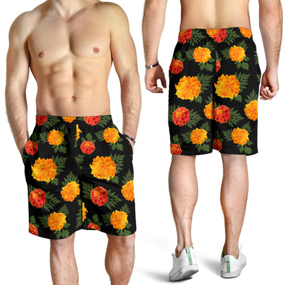 Marigold Pattern Print Design MR05 Mens Shorts