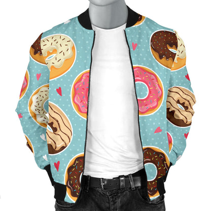 Donut Pattern Print Design DN04 Men Bomber Jacket
