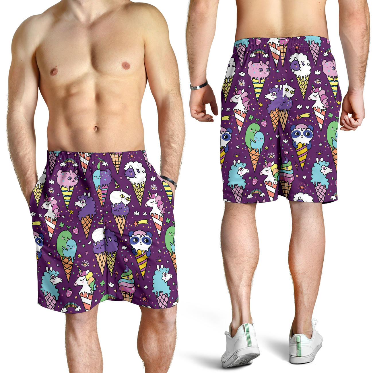 Ice Cream Pattern Print Design IC07 Mens Shorts