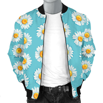 Daisy Pattern Print Design DS03 Men Bomber Jacket