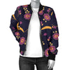 Anemone Pattern Print Design AM012 Women Bomber Jacket