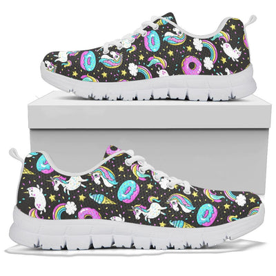 Donut Unicorn Pattern Print Design DN09 Sneakers White Bottom Shoes