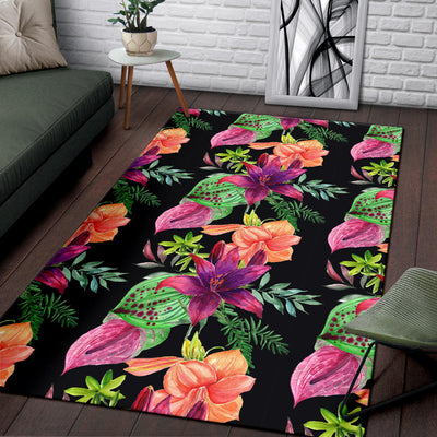 Amaryllis Pattern Print Design AL09 Area Rugs