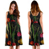 Tulip Embroidered Pattern Print Design TP01 Midi Dress