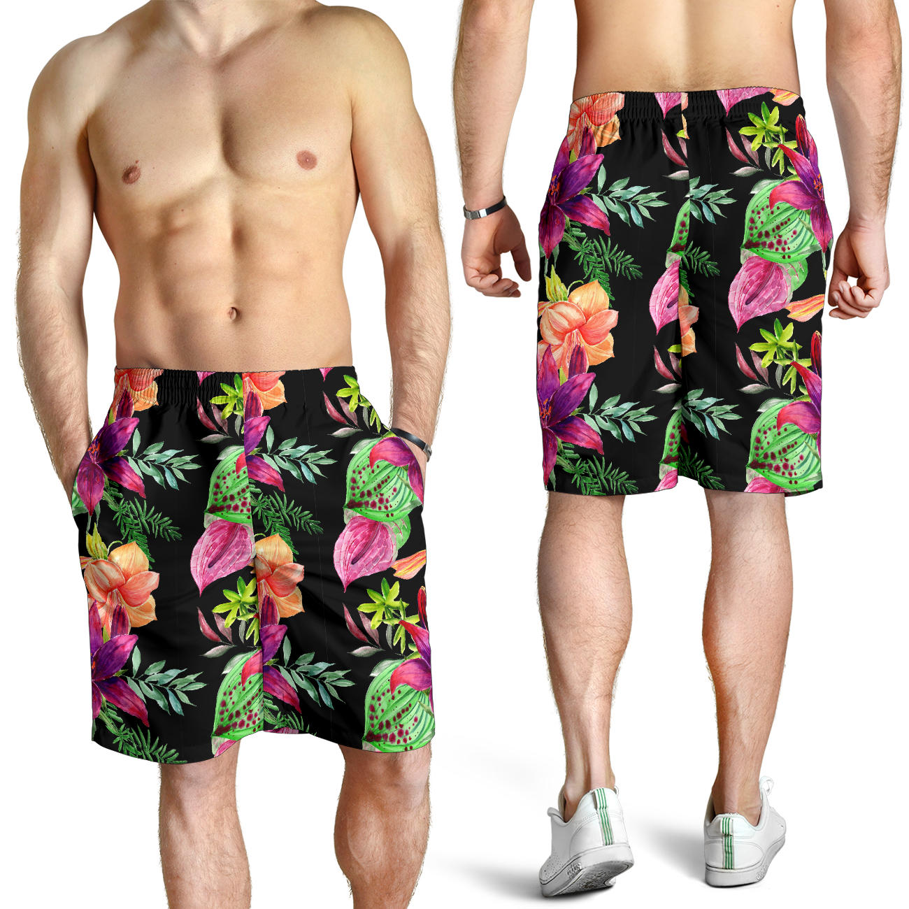 Amaryllis Pattern Print Design AL09 Mens Shorts