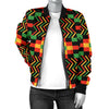 Kente Pattern Print Design 01 Women's Bomber Jacket