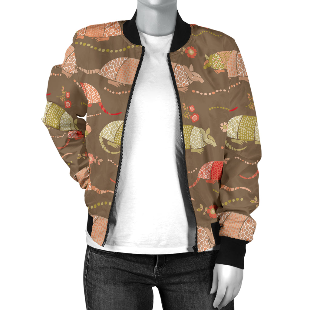 Armadillo Pattern Print Design 04 Women's Bomber Jacket