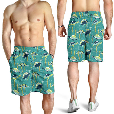 Sea Turtle Pattern Print Design T08 Mens Shorts