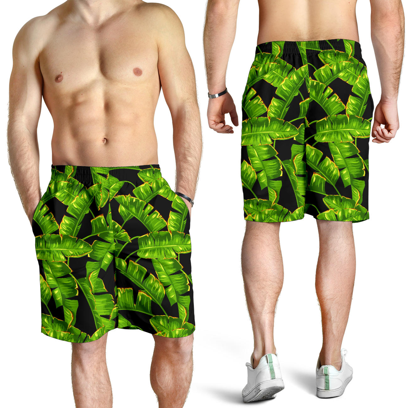 Banana Leaf Pattern Print Design BL06 Mens Shorts