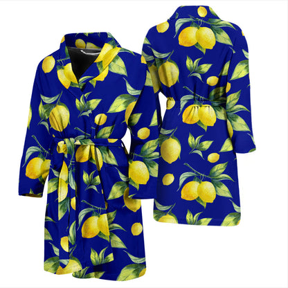 Lemon Pattern Print Design LM06 Men Bathrobe