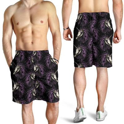 Unicorn Skull head Mens Shorts