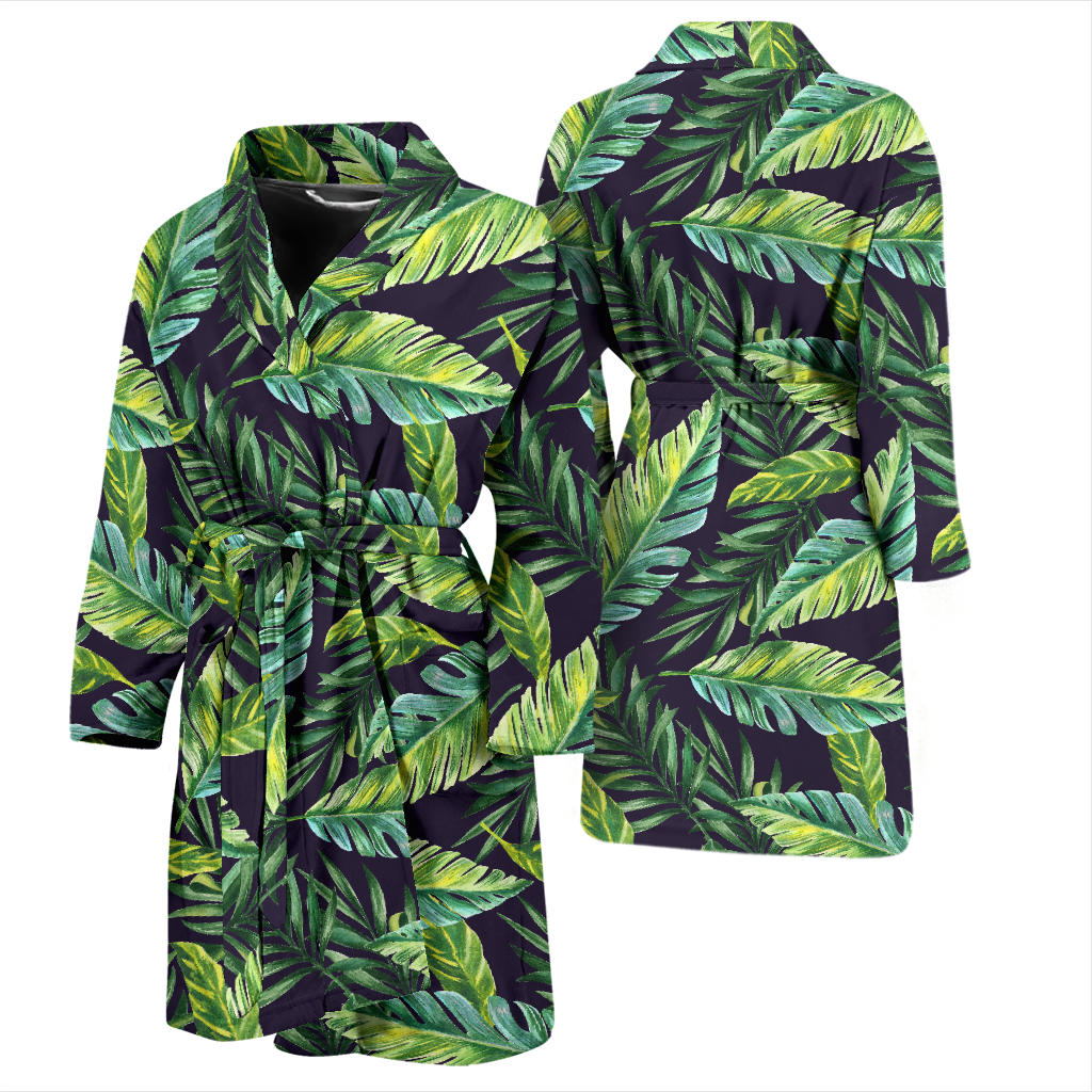 Tropical Flower Pattern Print Design TF06 Men Bathrobe