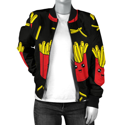 French Fried Pattern Print Design 03 Women's Bomber Jacket