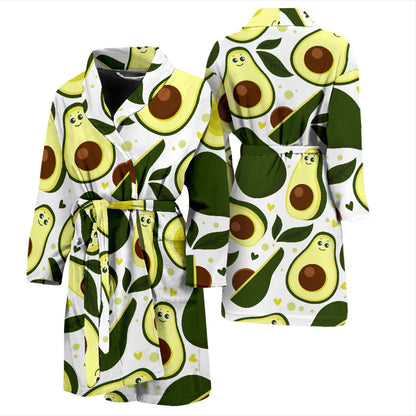 Avocado Pattern Print Design AC06 Men Bathrobe