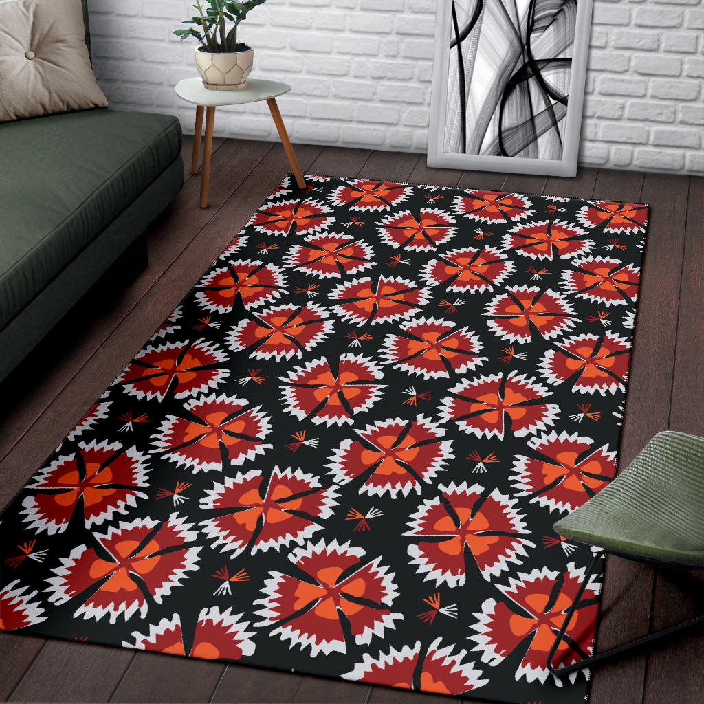 Carnations Pattern Print Design CN03 Area Rugs