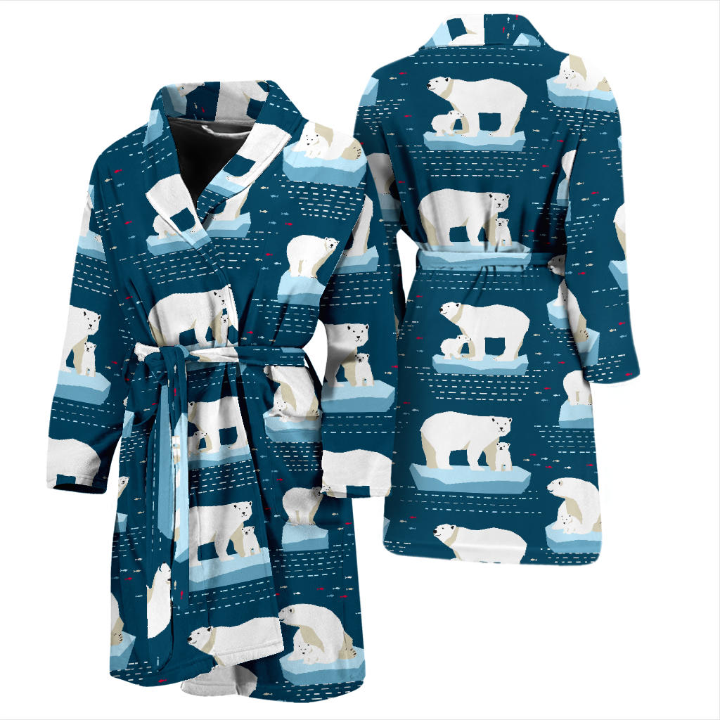 Polar Bear Pattern Print Design PB02 Men Bathrobe