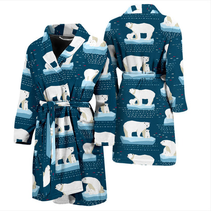 Polar Bear Pattern Print Design PB02 Men Bathrobe