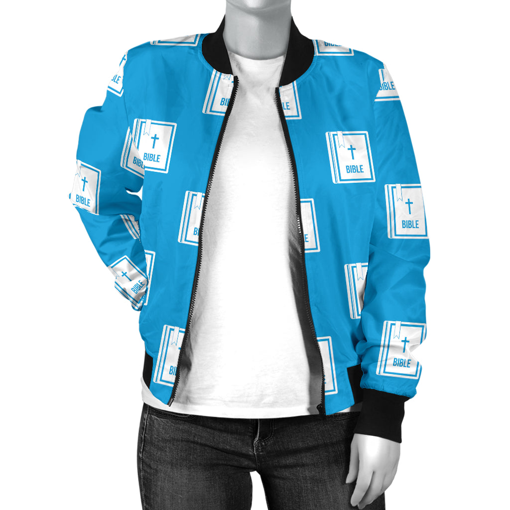 Bible Pattern Print Design 02 Women's Bomber Jacket