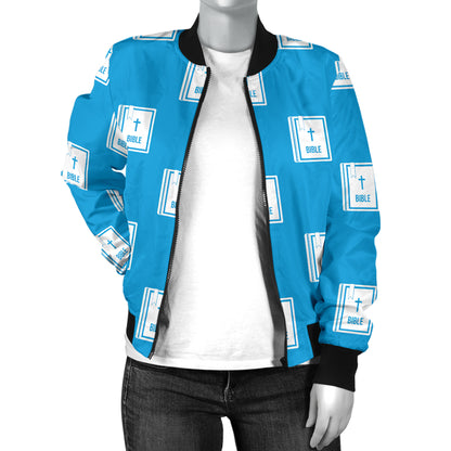 Bible Pattern Print Design 02 Women's Bomber Jacket