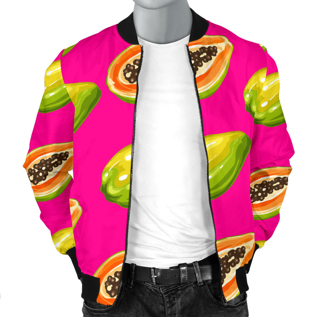 Papaya Pattern Print Design PP02 Men Bomber Jacket