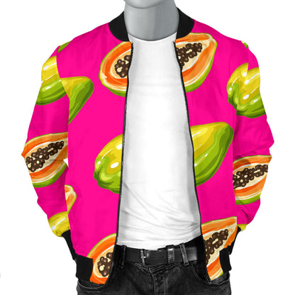 Papaya Pattern Print Design PP02 Men Bomber Jacket