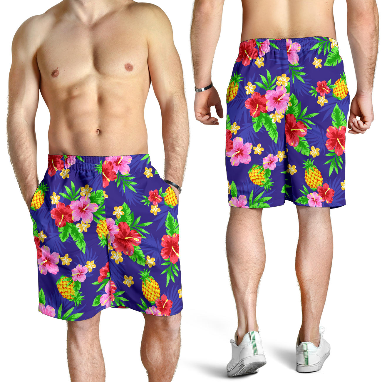 Hawaiian Themed Pattern Print Design H05 Mens Shorts