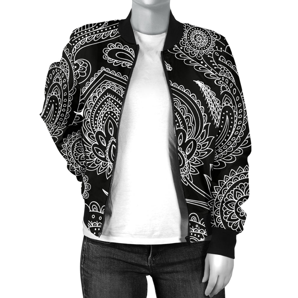 Paisley Pattern Print Design A04 Women's Bomber Jacket
