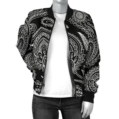 Paisley Pattern Print Design A04 Women's Bomber Jacket