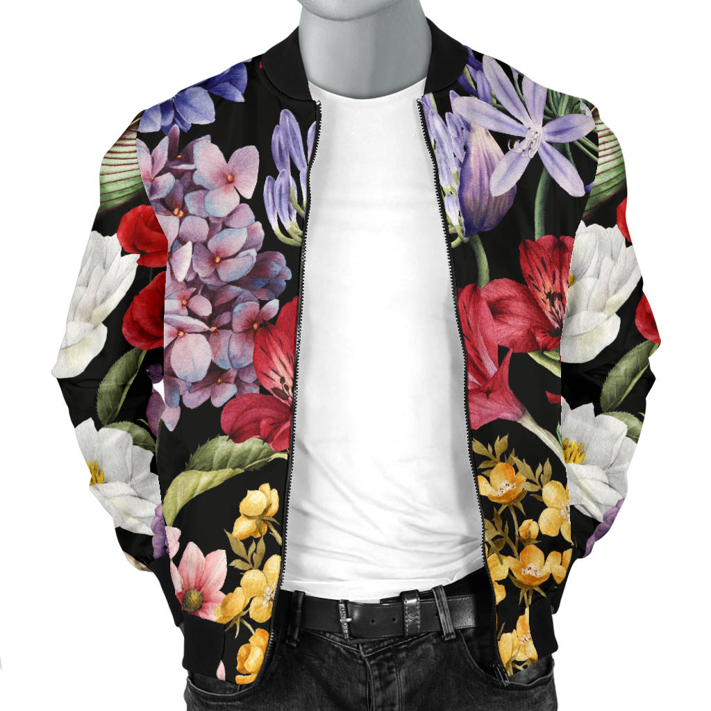 Summer Floral Pattern Print Design SF04 Men Bomber Jacket