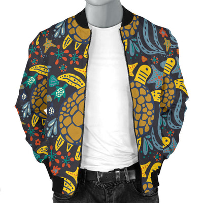 Sea Turtle Pattern Print Design T03 Men Bomber Jacket