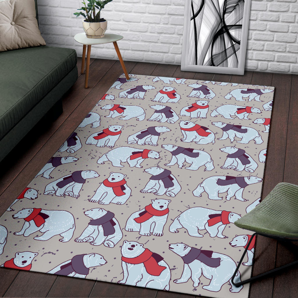 Polar Bear Pattern Print Design PB04 Area Rugs