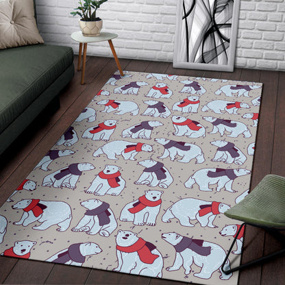 Polar Bear Pattern Print Design PB04 Area Rugs