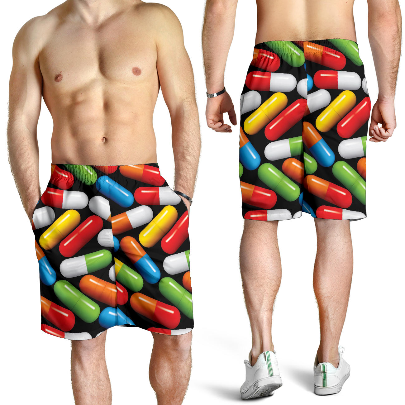 Pill Pattern Print Design A02 Mens Shorts