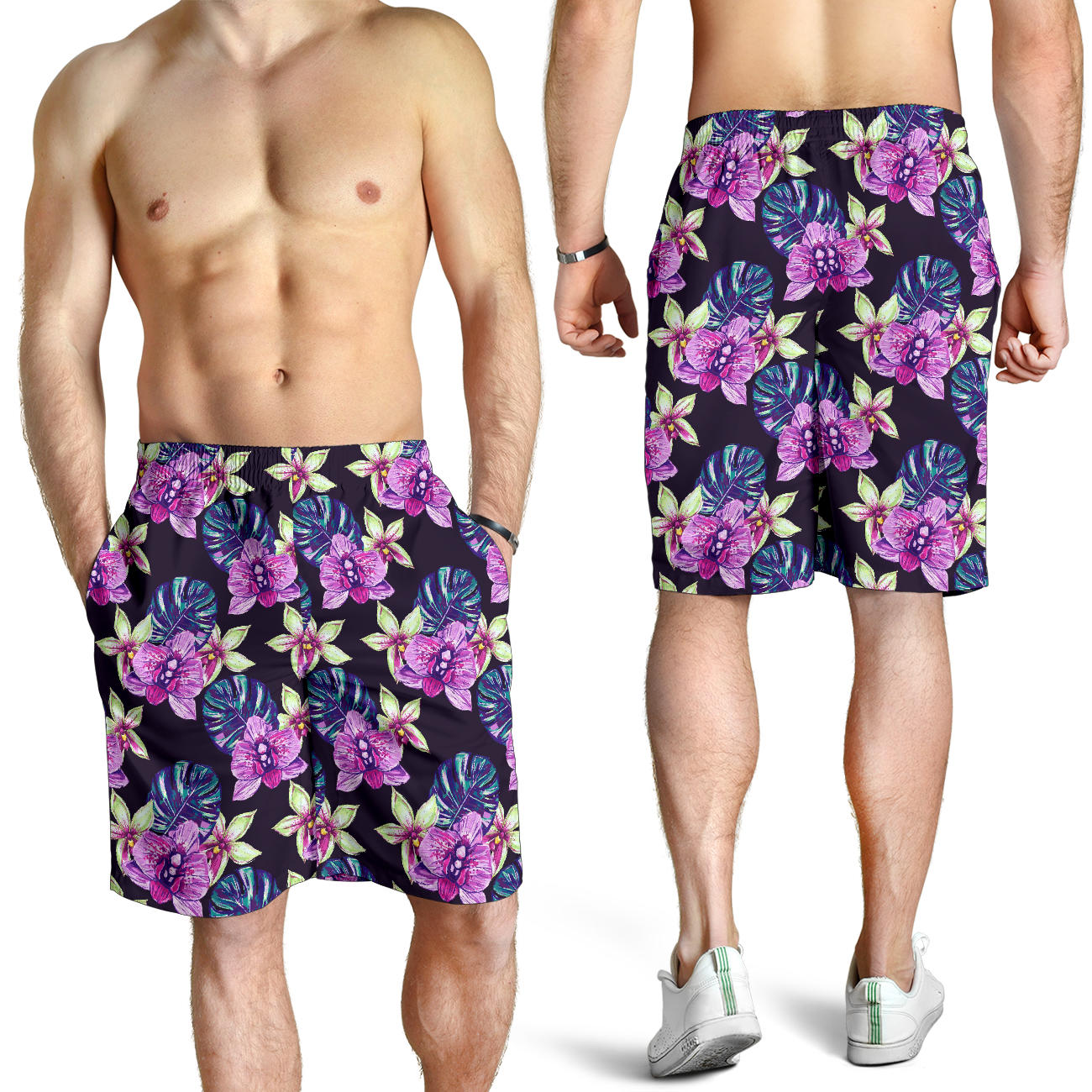 Orchid Pattern Print Design OR010 Mens Shorts