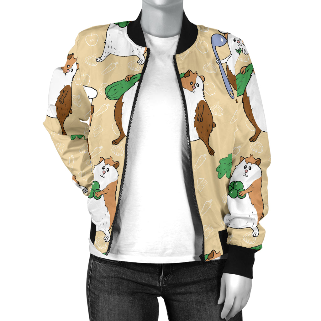 Guinea Pig Pattern Print Design 03 Women's Bomber Jacket
