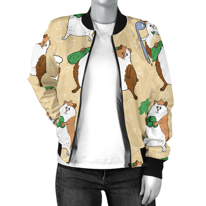 Guinea Pig Pattern Print Design 03 Women's Bomber Jacket