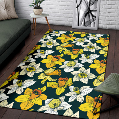Daffodils Pattern Print Design DF02 Area Rugs