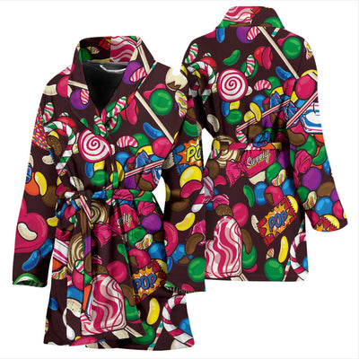 Candy Pattern Print Design CA02 Women Bathrobe