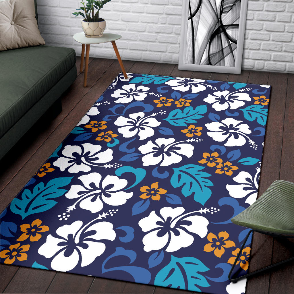 Hibiscus Pattern Print Design HB030 Area Rugs